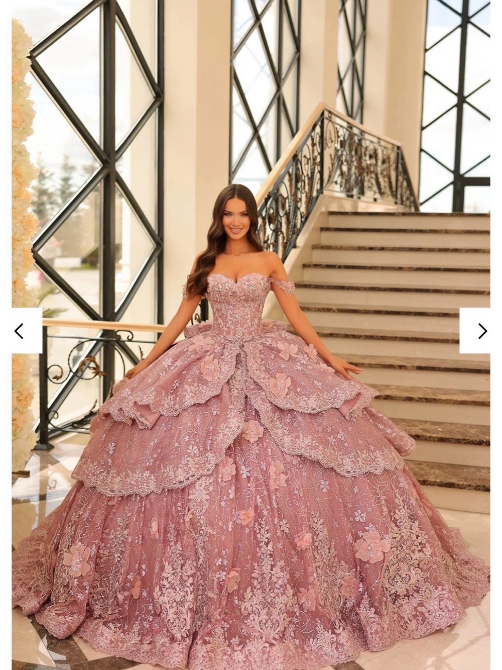 Amarra Quinceañera Gown Dress in Dusty Rose